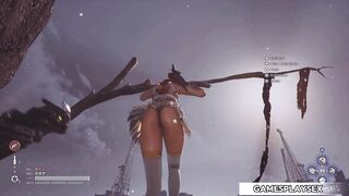 Eve swinging and showing her hot panties (StellarBlade)