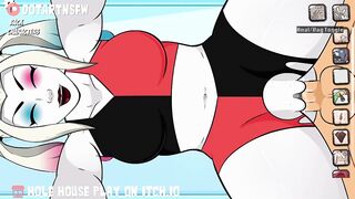 Hole House Game - Harley Quinn Bent over Doggystyle Dripping Creampie Orgasm