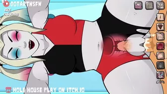 Hole House Game - Harley Quinn Bent over Doggystyle Dripping Creampie Orgasm