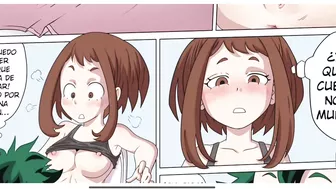 Izuko Midoriya finds Ochaco Uraraca and ends up fucking her