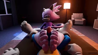 Blaze x Sonic Wet Footjob Cum on Feet Hentai Animation