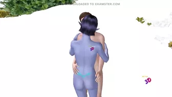 3D Animated Sex Videos: Elf Girl Foreplay with Man - Kissing, Breasts, Pussy Rubbing