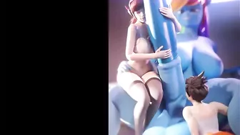 D.VA AND TRACER SERVES FUTANARI RAINBOW DASH BIG DICK | FUTA HENTAIN ANIMATION 60FPS