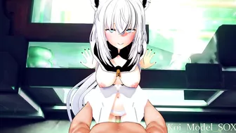 Shirakami fubuki Vtuber standing fuck