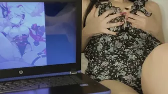 Touching myself while watching Hentai