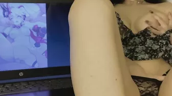 Touching myself while watching Hentai