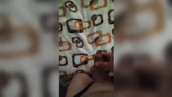 Morning masturbation with cum shot