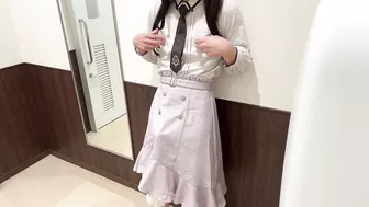 [Crossdressing] Japanese masturbation with a lot of ejaculation in a cute uniform ????