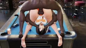 Saveass Intense Hard Anal Sex in the Pool Room Sweet Big Ass Lover of Monster Black Cocks Anus Gaped