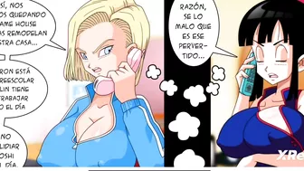 Android 18 es follada por Gohan ,monta su enorme polla y le acaba adentro