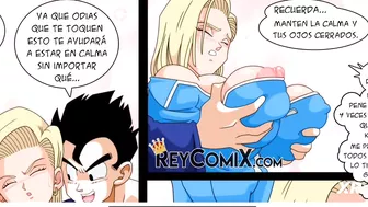 Android 18 es follada por Gohan ,monta su enorme polla y le acaba adentro