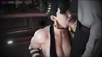 Slutty chun li making blowjob