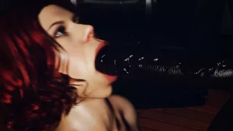 Black Widow sucking cock