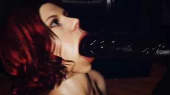 Black Widow sucking cock