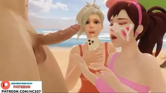 D.VA FIRST TIME TRUING BLOWJOB ON THE BEACH | OVERWATCH HENTAI ANIMATION