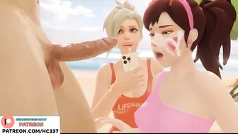 D.VA FIRST TIME TRUING BLOWJOB ON THE BEACH | OVERWATCH HENTAI ANIMATION