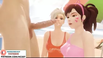 D.VA FIRST TIME TRUING BLOWJOB ON THE BEACH | OVERWATCH HENTAI ANIMATION