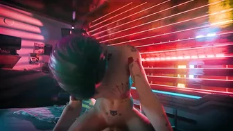 Cyberpunk 3d porn - Judy rides V till massive creampie