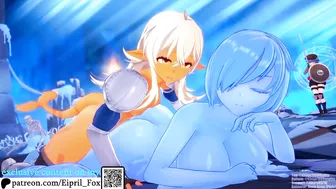 Hot Futanari Shark and Slime Girl Hentai Futa