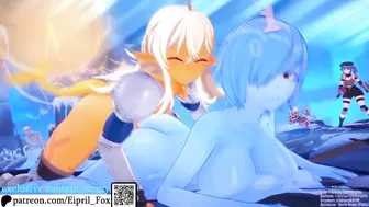 Hot Futanari Shark and Slime Girl Hentai Futa