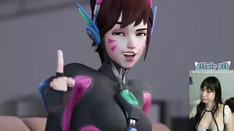 Nerf this! Overwatch DVA torments cock with her feet | Hentai