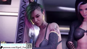 Futa Judy Alvarez was fucked So Hard with Meredith Stout - Cyberpunk Futanari Hentai