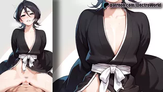 Rukia from Bleach is practicing her new deep penetration technique!