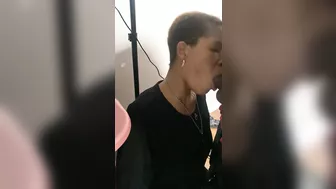 Mz K enjoying sum fat cock down her throat