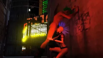 3DGSPOT - Wild Punk Girl Lets Huge Dick Stranger Throat Her In Multiple Positions! 3D ANIMATION!