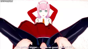 Zero Two from Darling in the Franxx Gives You A Footjob Hentai POV