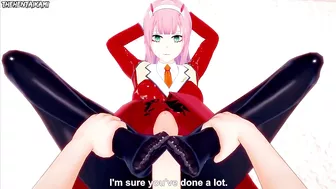 Zero Two from Darling in the Franxx Gives You A Footjob Hentai POV