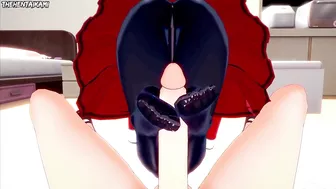 Zero Two from Darling in the Franxx Gives You A Footjob Hentai POV