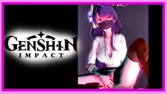 Genshin Impact - Raiden Shogun Pleasures Himself in the Office