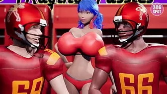 3DGSPOT - Big Titties Teen Gets DP By Two Footbal Players In The Locker Room! 3D CARTOON PORN!