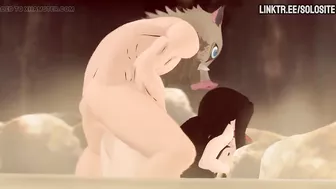 Nezuko getting fucked in the ass at demon slayer hotspring