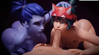 WIDOWMAKER LEARN KIRIKO HOW TO BLOWJOB | OVERWATCH HENTAI ANIMATION 4K 60FPS