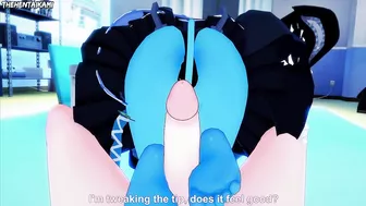 Aokoku from Zenless Zone Zero Gives You A Footjob Hentai POV