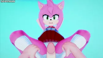 Amy Rose from Sonic Gives You A Footjob Hentai POV