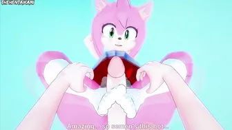 Amy Rose from Sonic Gives You A Footjob Hentai POV