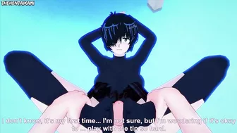 Urabe Mikoto from Mysterious Girlfriend X Gives You A Footjob Hentai POV