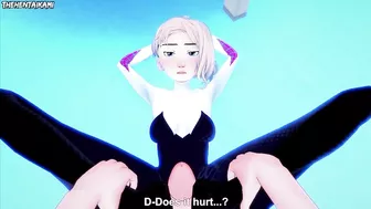 Gwen Stacy from Spiderman Marvel Gives You A Footjob Hentai POV