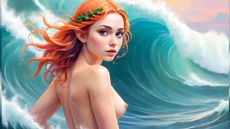 31 Nude Images of 18-year-old Elf Girl in the Waves - 4