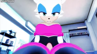 Rouge from Sonic Gives You A Footjob Hentai POV