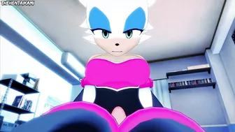 Rouge from Sonic Gives You A Footjob Hentai POV