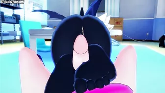 Rouge from Sonic Gives You A Footjob Hentai POV