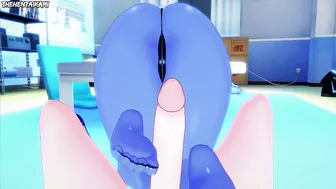 Bulma Briefs from Dragonball Z Gives You A Footjob Hentai POV