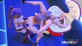 Futanari Animation with 3 hot 3D babes