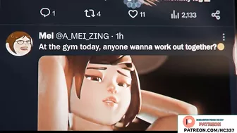 MEI HARD FUCKED BY FUTANARI IN THE GYM AND GETTING CREAMPIE 4K 60FPS