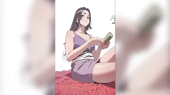 Hentai girl putting cucumber in pussy.