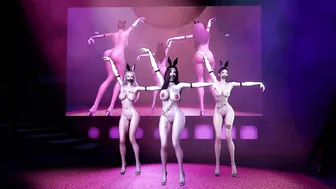 3D big boobs Asian strippers shaking their big boobs ad